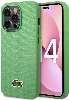 Apple iPhone 14 Pro Kılıf Lacoste Orjinal Lisanslı PU Pike Desenli Arka Yüzey İkonik Timsah Dokuma Logolu Kapak - Yeşil