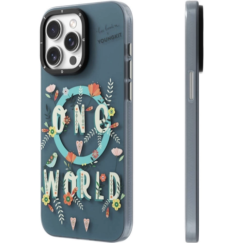 Apple iPhone 14 Pro (6.1) Kılıf Magsafe Şarj Özellikli Bee Brown Tasarımlı Youngkit Colorful Life Serisi Kapak - Turkuaz