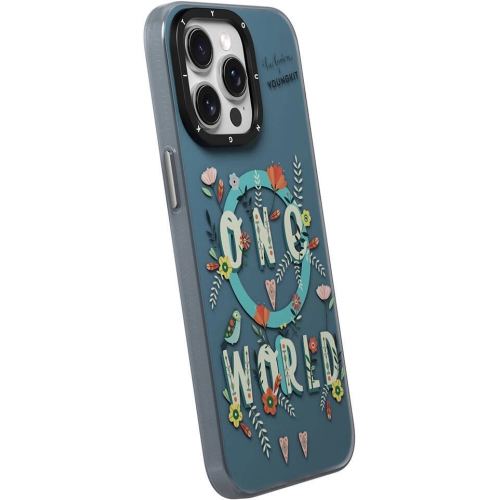 Apple iPhone 14 Pro (6.1) Kılıf Magsafe Şarj Özellikli Bee Brown Tasarımlı Youngkit Colorful Life Serisi Kapak - Turkuaz