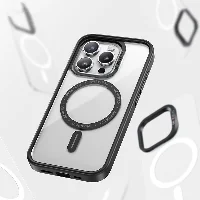 Apple iPhone 14 Pro (6.1) Kılıf Magsafe Şarj Özellikli Casebang Body Frame Kapak - Siyah