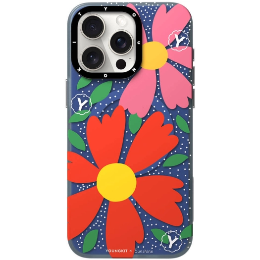 Apple iPhone 14 Pro (6.1) Kılıf Magsafe Şarj Özellikli Sunshine Tasarımlı Youngkit Colorful Serisi Kapak - Kırmızı