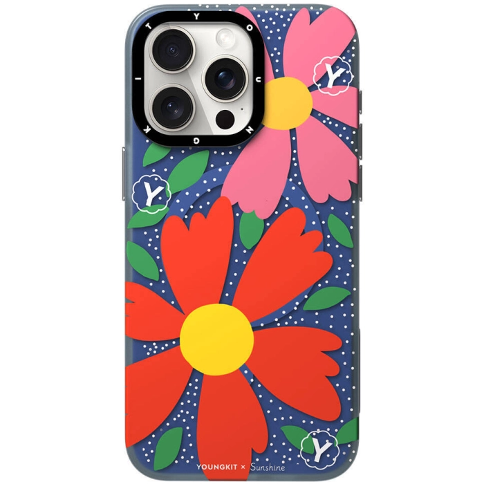 Apple iPhone 14 Pro (6.1) Kılıf Magsafe Şarj Özellikli Sunshine Tasarımlı Youngkit Colorful Serisi Kapak - Kırmızı