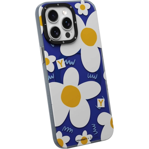 Apple iPhone 14 Pro (6.1) Kılıf Magsafe Şarj Özellikli Sunshine Tasarımlı Youngkit Spring Breeze Serisi Kapak - Beyaz