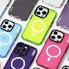 Apple iPhone 14 Pro Kılıf Magsafe Şarj Özellikli YoungKit Crystal Color Serisi Kapak - Pembe