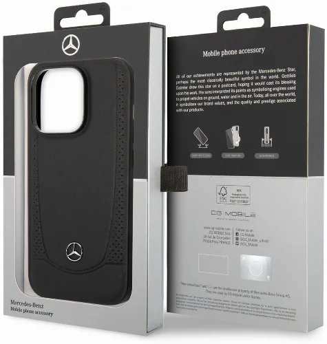 Apple iPhone 14 Pro (6.1) Kılıf Mercedes Benz Magsafe Şarj Özellikli Urban Deri Kapak - Siyah