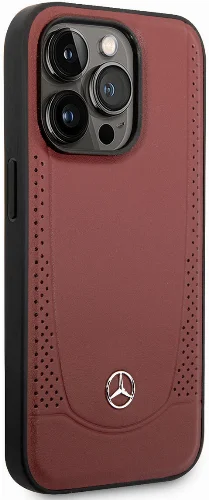 Apple iPhone 14 Pro (6.1) Kılıf Mercedes Benz Magsafe Şarj Özellikli Urban Deri Kapak - Kırmızı