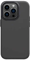 Apple iPhone 14 Pro (6.1) Kılıf Metal Kamera Çerçeveli Recci Glaze Serisi Kapak - Siyah