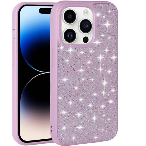 Apple iPhone 14 Pro Kılıf Parlak Taşlı Tasarım Zore Pırlanta Kapak - Lila