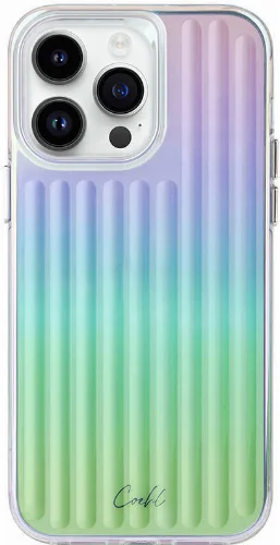 Apple iPhone 14 Pro (6.1) Kılıf Parlayan Arka Yüzey Coehl Linear Kapak - Yeşil