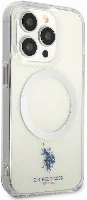 Apple iPhone 14 Pro (6.1) Kılıf U.S. POLO ASSN. Magsafe Şarj Özellikli Transparan Tasarım Kapak - Şeffaf