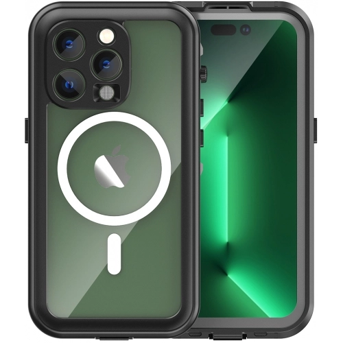 Apple iPhone 14 Pro Max (6.7) Kılıf Su Geçirmez Toza Dayanıklı IP68 Sertifikalı 360 Tam Koruma Kapak - Siyah