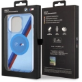 Apple iPhone 14 Pro Max (6.7) Kılıf BMW Magsafe Şarj Özellikli Transparan Tricolor Stripes Orjinal Lisanslı Kapak - Mavi