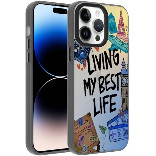 Apple iPhone 14 Pro Max (6.7) Kılıf Desenli Zore Dragon Sert Kapak - Seyahat