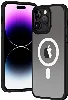 Apple iPhone 14 Pro Max (6.7) Kılıf Hibrit Wireless Şarj Özellikli Buzlu Silikon - Siyah