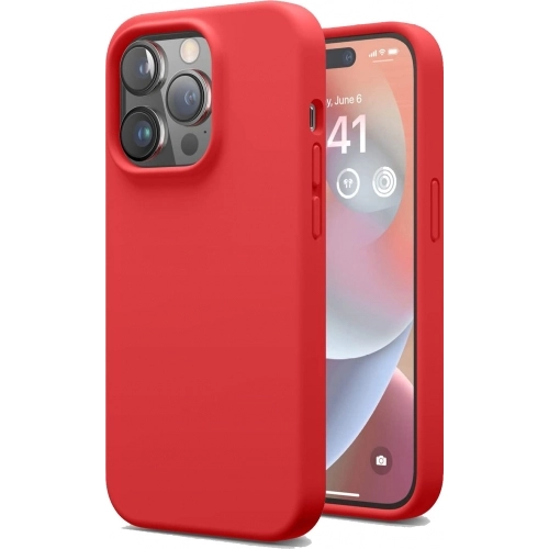 Apple iPhone 14 Pro Max (6.7) Kılıf İçi Kadife Mat Mara Lansman Silikon Kapak  - Kırmızı