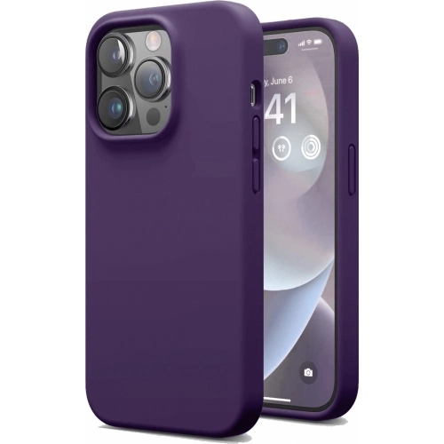 Apple iPhone 14 Pro Max (6.7) Kılıf İçi Kadife Mat Mara Lansman Silikon Kapak  - Koyu Mor