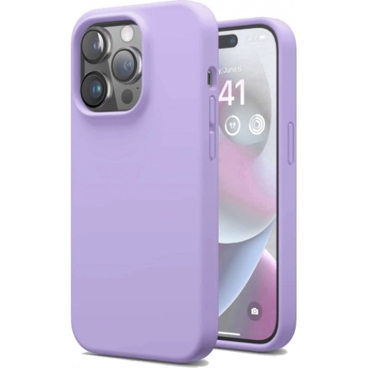 Apple iPhone 14 Pro Max (6.7) Kılıf İçi Kadife Mat Mara Lansman Silikon Kapak  - Lila