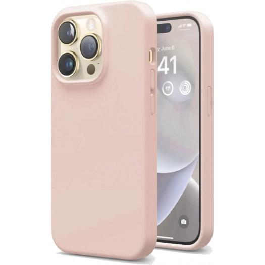 Apple iPhone 14 Pro Max (6.7) Kılıf İçi Kadife Mat Mara Lansman Silikon Kapak  - Pudra