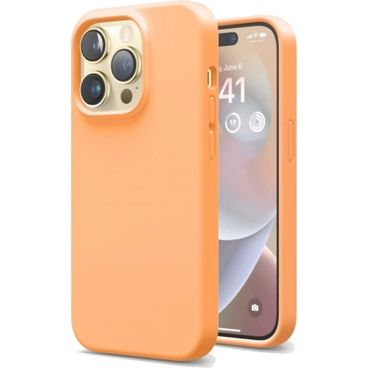 Apple iPhone 14 Pro Max (6.7) Kılıf İçi Kadife Mat Mara Lansman Silikon Kapak  - Turuncu