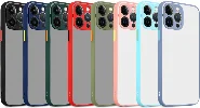 Apple iPhone 14 Pro Max (6.7) Kılıf Kamera Korumalı Arkası Şeffaf Mat Silikon Kapak - Koyu Yeşil