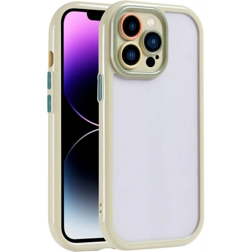 Apple iPhone 14 Pro Max (6.7) Kılıf Kamera Korumalı Renkli Kenar ve Çerçeve Tasarımlı Vitamin Kapak - Siyah