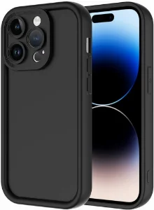 Apple iPhone 14 Pro Max (6.7) Kılıf Kamera Korumalı Silikon Ananas Kapak - Siyah
