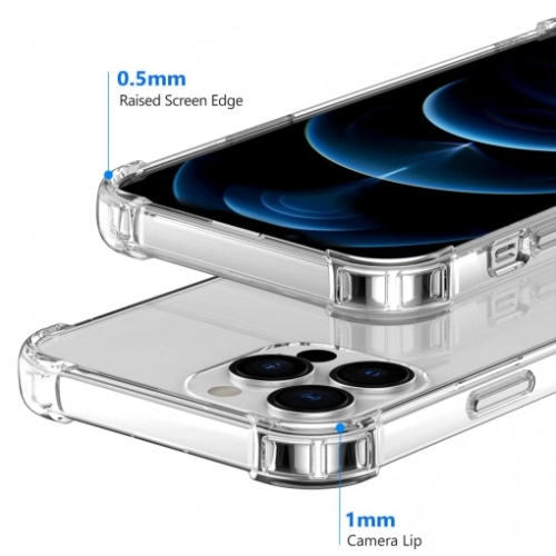 Apple iPhone 14 Pro Max (6.7) Kılıf Silikon Köşe Korumalı Airbag Darbe Emici Kapak - Şeffaf