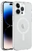 Apple iPhone 14 Pro Max (6.7) Kılıf Magsafe Şarj Özellikli Buzlu Transparan C-Pro Sert Kapak - Şeffaf