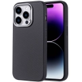 Apple iPhone 14 Pro Max (6.7) Kılıf Magsafe Şarj Özellikli Karbon Fiber Görünümlü TPU Zore Troy Kapak - Siyah