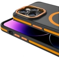 Apple iPhone 14 Pro Max (6.7) Kılıf Magsafe Şarj Özellikli Mat Görünümlü Ant Kapak - Turuncu