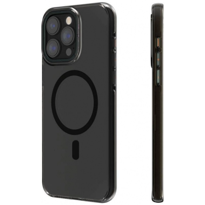 Apple iPhone 14 Pro Max (6.7) Kılıf Magsafe Şarj Özellikli Şeffaf Youngkit Crystal Shield Serisi Kapak - Siyah