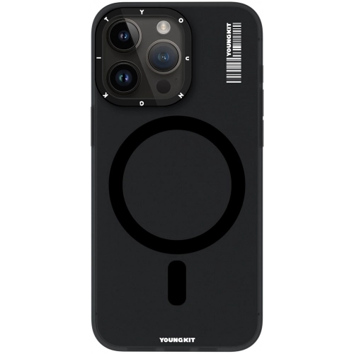 Apple iPhone 14 Pro Max (6.7) Kılıf Magsafe Şarj Özellikli Youngkit Hidden Sand Serisi Kapak - Siyah