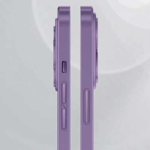 Apple iPhone 14 Pro Max (6.7) Kılıf Mat Şeffaf Esnek Kaliteli Ultra İnce PP Silikon  - Koyu Mor