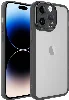 Apple iPhone 14 Pro Max (6.7) Kılıf Şeffaf Esnek Silikon Kenarları Buzlu Kamera Korumalı Post Kapak - Siyah