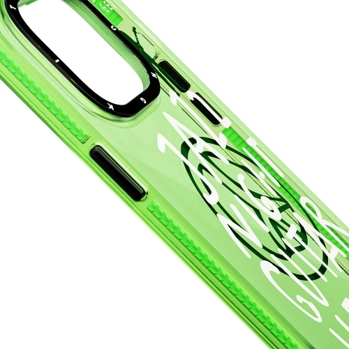 Apple iPhone 14 Pro Max (6.7) Kılıf Şeffaf Renkli Yazı Temalı Tasarım YoungKit Jazz Serisi Kapak - Pembe