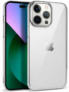 Apple iPhone 14 Pro Max (6.7) Kılıf Silikon Renkli Esnek Pixel Kapak - Gümüş