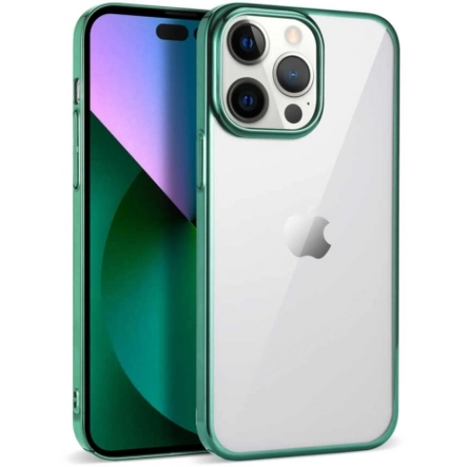 Apple iPhone 14 Pro Max (6.7) Kılıf Silikon Renkli Esnek Pixel Kapak - Yeşil