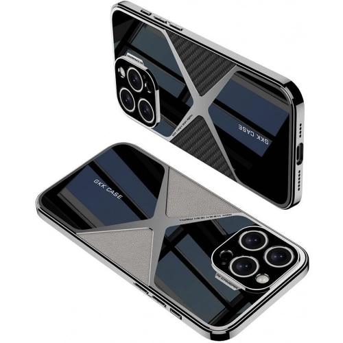 Apple iPhone 14 Pro Max (6.7) Kılıf Ultra İnce Kamera Korumalı PC + Deri Arka Yüzey X-Pro Kapak - Siyah