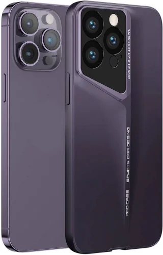 Apple iPhone 14 Pro Max (6.7) Kılıf Ultra İnce Kameralı Korumalı Sert Rubber Procase Kapak - Koyu Mor