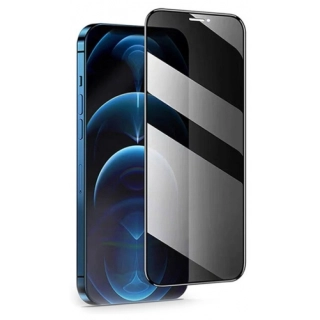 Apple iPhone 14 Pro Max (6.7) Kırılmaz Cam 5D Ekran Koruyucu Karartmalı Hayalet Cam Privacy Tam Kapatan - Siyah