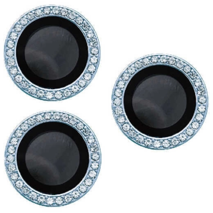 Apple iPhone 14 Pro Max (6.7) Lens Kamera Koruyucu Taşlı Parmak İzi Bırakmaz CL-06 - Mavi