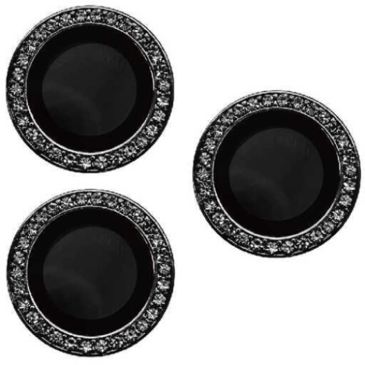 Apple iPhone 14 Pro Max (6.7) Lens Kamera Koruyucu Taşlı Parmak İzi Bırakmaz CL-06 - Siyah