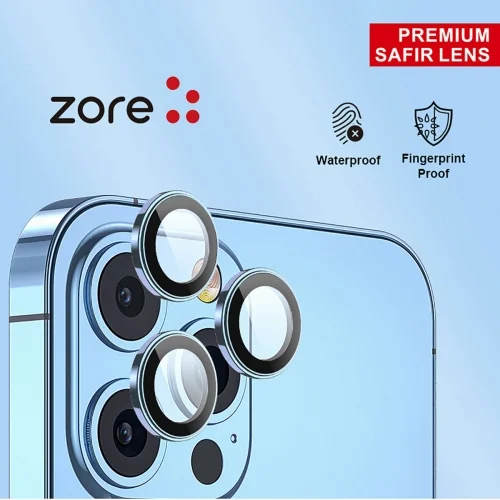 Apple iPhone 14 Pro Max (6.7) Lens Kamera Koruyucu Parmak İzi Bırakmayan Anti-Reflective CL-12 - Gümüş