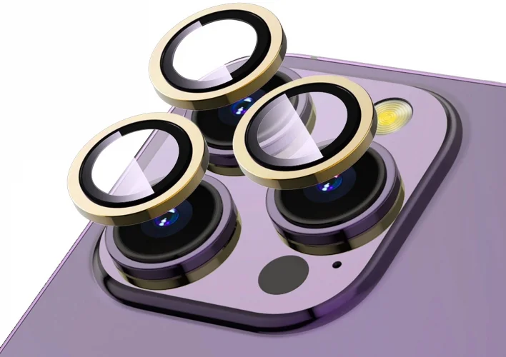 Apple iPhone 14 Pro Max (6.7) Lens Kamera Koruyucu Parmak İzi Bırakmayan Anti-Reflective CL-12 - Siyah