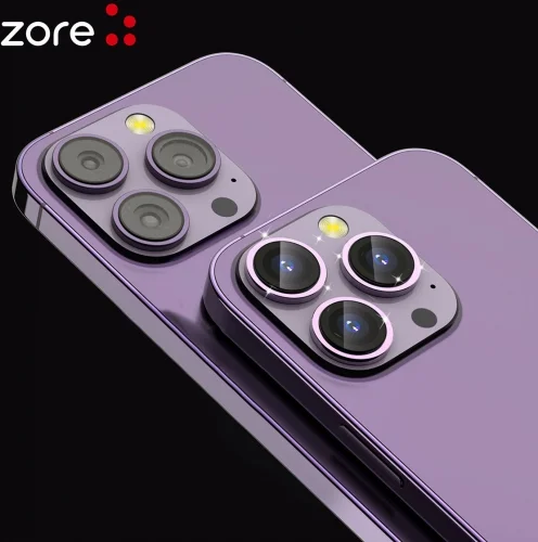 Apple iPhone 14 Pro Max (6.7) Lens Kamera Koruyucu Parmak İzi Bırakmayan Anti-Reflective CL-12 - Siyah