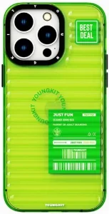 Apple iPhone 14 Pro Max (6.7) Şeffaf Renkli Tasarım YoungKit Fluorite Serisi Kapak - Yeşil