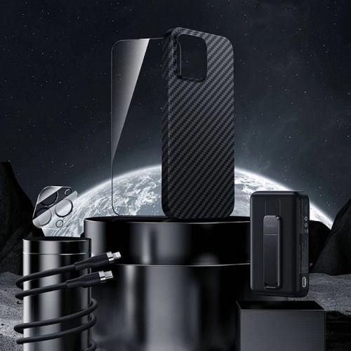 Apple iPhone 14 Pro Max Benks Grand Combo New 5in1 Aksesuar Seti Kılıf-Ekran Koruyucu-Lens Koruyucu-Kablo-Powerbank - Siyah