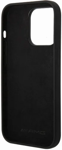 Apple iPhone 14 Pro Max (6.7) Kılıf AMG Liquid Silikon Damalı Bayrak Dizayn Kapak - Siyah-Beyaz