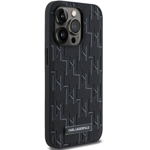 Apple iPhone 14 Pro Max (6.7) Kılıf Karl Lagerfeld Orjinal Lisanslı Magsafe Şarj Özellikli KL Yazılı Hot Stamp Kapak - Krem