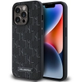 Apple iPhone 14 Pro Max (6.7) Kılıf Karl Lagerfeld Orjinal Lisanslı Magsafe Şarj Özellikli KL Yazılı Hot Stamp Kapak - Siyah